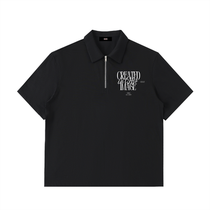 Half-Zip Cotton Polo Shirt